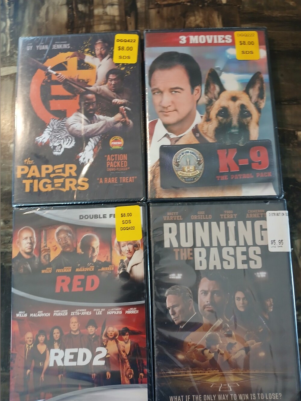 DVD Movie Lot - Paper Tigers, K-9, Red & Red 2, Running the Bases